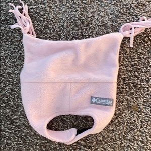 Columbia pink toddler fleece hat w/fringe!